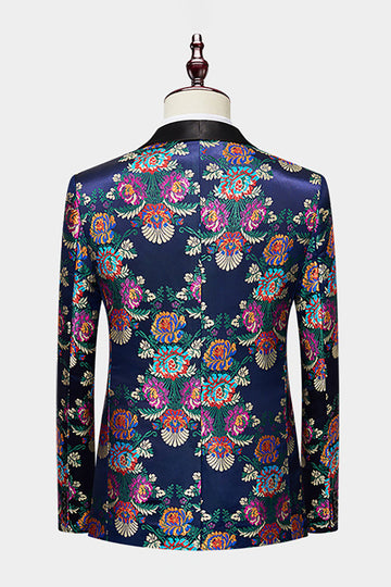Navy Flower Jacquard 2 stk mænds galladragter